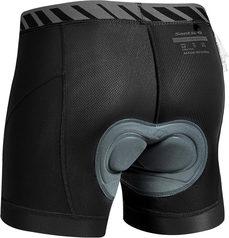 Santic Men's Bike Shorts Cycling Underwear 3D Padded Mountain Liner Shorts Bicycle Pants - Image 1